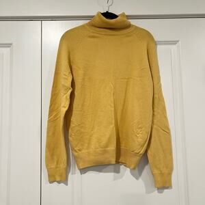 Jeanne Pierre Women's Yellow Turtleneck 100%‎ Cotton Size Medium